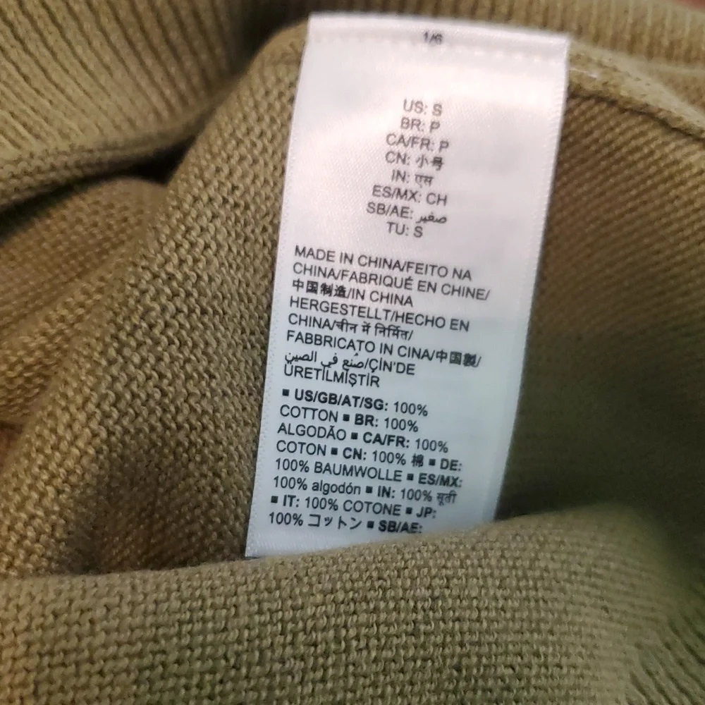 NWT Amazon Essentials Men's Golden Olive Cotton Crewneck Sweater S